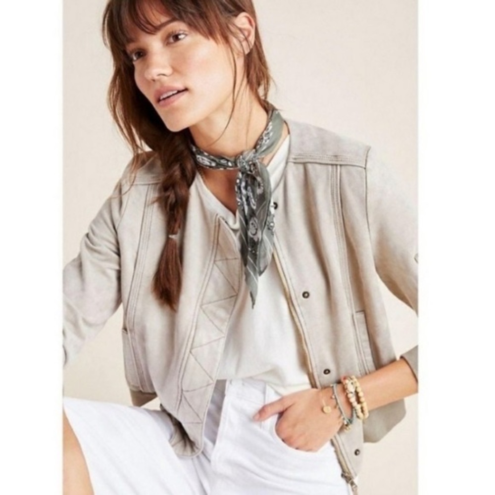 NWOT ANTHROPOLOGIE | Marrakech Bibiana Gray Bomber Jacket XL